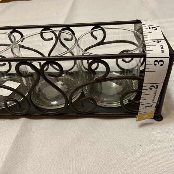 Metal Brown Scroll Decorative Pillar Tray Candle Holder - New without box - Picture 5 of 5